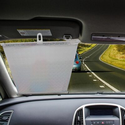 Car Side Window Sunshade with Suction Cup, Silver Laser Reflective Film, 40x60cm Retractable Privacy Shade for Automotive Heat Insulation and UV Protection, Suitable for Cars - Image 5