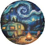 Starry Night Spare Tire Cover Wheel Protector Universal Fit for 14 Inch Tires for RV SUV Truck Camper Travel Trailer - Image 7