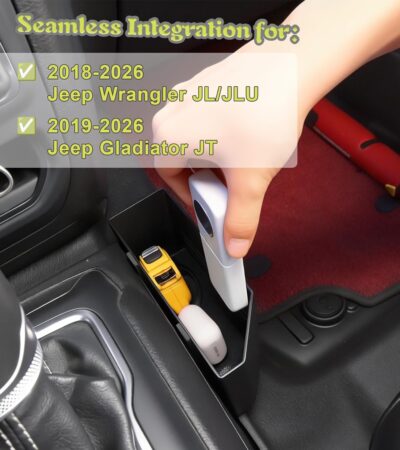 Center Console Organizer Storage Box for Jeep Wrangler JL Gladiator JT 2018-2025 2026 Accessories Gear Shift Side Tray Flag Accent, 2PCS - Image 3