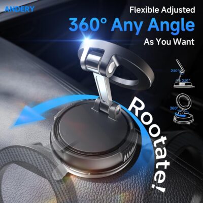 ANDERY Car Phone Holder for Magsafe [78+LBS Strongest Suction & 2400gf Magnetic] 360° Adjustable Car Phone Mount, Phone Holders for Your Car for iPhone 17-12 Pro Max Plus Air, Carbon Fiber - Image 4