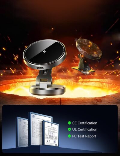 JOYROOM for MagSafe Car Mount Charger with Rotatable Charging Panel, Metal Magnetic Phone Holder, Wireless Charger for iPhone 16/15/14/13/12 - Image 4