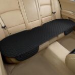Black Back Seat Cover, Rear Car Seat Cover for Cars Truck SUV,Seat Covers with Storage Pocket,Bottom Auto Seat Cushion Pad Mat for Most Vehicles-Black,1 Pcs