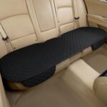 Black Back Seat Cover, Rear Car Seat Cover for Cars Truck SUV,Seat Covers with Storage Pocket,Bottom Auto Seat Cushion Pad Mat for Most Vehicles-Black,1 Pcs