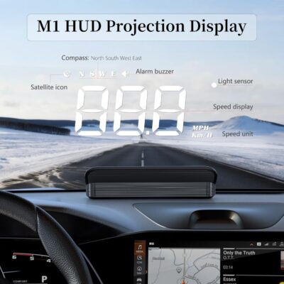 Heads Up Display for Cars, Windshield Speedometer Projector HUD M1white ,Digital Speedometer for Car with Speed,Driving Direction,Overspeed Alarm,Fatigued Driving,Suitable for all models - Image 2