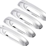 X AUTOHAUX 4pcs Chrome Plated ABS Exterior Side Door Handle Cover Trim for Dodge for Ram 1500 2500 3500 2002-2008 Silver Tone Outer Door Handle Cover Decoration
