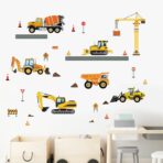 decalmile Construction Vehicles Wall Decals Trucks Tractor Cars Wall Stickers Baby Boys Bedroom Kids Playroom Wall Decor - Image 2