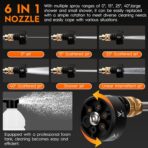 Cordless Pressure Washer, 6-in-1 Nozzle Portable Battery Powered Pressure Washer Handheld with 2 Battery Powered, 18bar Portable High Pressure Cordless Power Washer for Car/Floor/Patio Cleaning(black) - Image 2