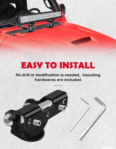 Led Hood Mounts, Universal Led Light Bar Mounting Brackets 304 Stainless Steel Hood Clamp Lights Mounts, Black - Image 4