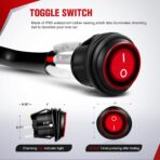 Nilight - 10009W - NI-WA05 LED Light Bar Wiring Harness Kit 12V On off Switch Power Relay Blade Fuse for Off Road LED Work Light Bar,2 years Warranty - Image 6