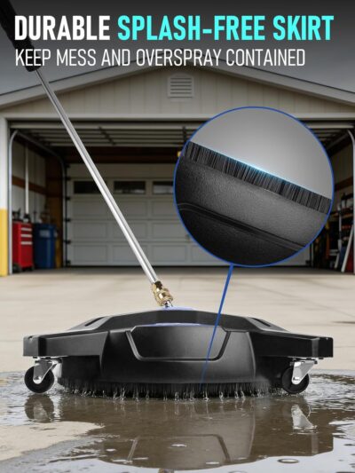 MEKOH 16.5” Pressure Washer Surface Cleaner, Large Lightweight Driveway Pressure Washer Attachment 3600PSI, 4 Caster Wheels, 1/4” Quick Connect, Universal Gas & Electric Power Washer Surface Cleaner - Image 5