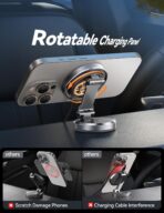 JOYROOM for MagSafe Car Mount Charger with Rotatable Charging Panel, Metal Magnetic Phone Holder, Wireless Charger for iPhone 16/15/14/13/12 - Image 3