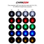 Chanzon 10pcs 5mm LED Pilot Diode Light (5 Colors x 2pcs Diffused Frosted Round Lens) with 8mm Panel Mount 12V Universal Flush Dash Board Indicator Panel Socket Lights for Cars Boats lamp Bulb - Image 4