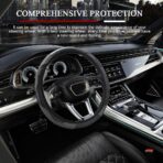 Car Steering Wheel Cover, 15 inch Carbon Fiber Microfiber PU Leather Elastic Steering Wheel Protector, Universal Car Accessories (Gray) - Image 7