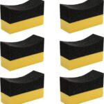 6 Pcs Tire Applicator Dressing Shine Sponge, Tire Dressing Applicator Pads, Color Polishing Sponge for Car Glass, Painted Steel & Porcelain