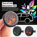 2PCS 30mm Tree of Life Car Essential Oil Diffuser Vent Clip,Stainless Steel Car Diffusers for Essential Oils as Decoration with 12 Felts,Stylish Essentials Oil Cars Diffuser Vent Clips - Image 3