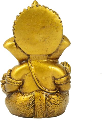 TIED RIBBONS Ganesh Statue for Car Dashboard | Resin, 3.7 inch | Gold Ganesha Statue for Home, Office, Desk, Pooja | Baby Ganesha Statues | Pongal Decorations | Indian Decor - Image 9
