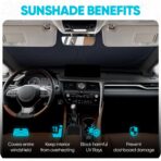 FORTEM Car Sun Shade for Windshield, Reflective Windshield Sunshade, 240T Polyester, Automotive Interior Sun Protection, Ultimate Heat and UV Shield, Foldable, Storage Bag - Image 5