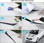 TOMALL 2pcs 39" Car Hood Stripe Sticker for Auto Racing Sport Body Side Skirt Roof Hood Bumper Stripe Decal Universal Vinyl Modified Decoration for SUV Off-Road Vehicles (Black) - Image 6