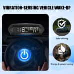 Wireless Heads Up Display for Cars Solar GPS Digital Speedometer with LCD Screen Overspeed Alarm KMH/MPH Time/Altitude/Temperature/Speed Display, Vibration Wake-Up, Auto-Brightness Adjustment - Image 6