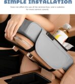 Car Armrest Storage Box,Car Accessories Console Organizers and Storage,Universal Waterproof Leather Console Cover with Cup Holder and Phone Holder,Suitable for Most Cars (Normal, Gray) - Image 5