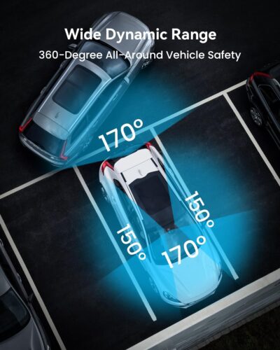 IIWEY N5 4 Channel Dash Cam 360° View, 1080P Front and Rear Inside, Left Right Dash Camera for Cars, 8 IR Lamps Night Vision, 5G WiFi & APP Control, G-Sensor, Parking Mode, with a Free 128GB SD Card - Image 7