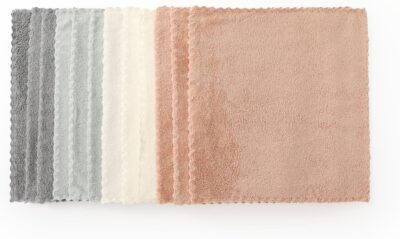 12 Pack Cleaning Cloth,Ultra Soft Absorbent Quick Drying Microfiber Cleaning rags,No scratches,Reusable,Washable,Lint Free Cleaning Towels for Kitchen,Window,Glass,car,11.8"×11.8",(Multicolor) - Image 6