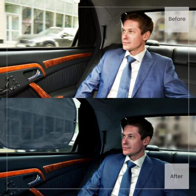 Car Window Sun Shade (4 Pack) - 20"x12" (50x30cm) Storage Pouch Included - Cling Sunshade for Car Side Windows - Sun, Glare & UV Rays Protection for Baby, Child - Easy Installation - Image 8