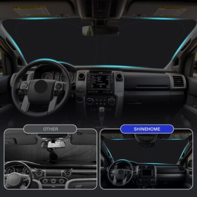 Car Sun Shade for 2016-2024 2025 2026 Toyota Tacoma Windshield Sun Shade, Sun Visor Windshield Screen Cover for Tacoma Front Window Sunshade Foldable Auto Interior Accessories UV Block to Keep Cool - Image 4