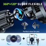 25W Qi2.2 Wireless Car Charger, Magnetic Phone Holder with RGB Light and Ice Cooling, Car Mount Charger 360°Rotation for Air Vent, Fast Charger for iPhone 17 Max Plus 16 15 14 13 12 Air Pro - Image 4