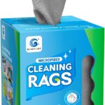 GLIMGLINT Cleaning Rags, 100 Pack Microfiber Cleaning Cloth, Lint-Free, Ultra Absorbent Reusable Paper Towels for Home, Kitchen, Car, Garage or Shop, Dish Rags, 11" x 9", Grey