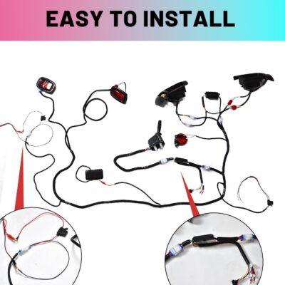 RGB LED Headlight & Turn Signal Kit for Yamaha G14 G16 G19 G22, 12V Street Legal Golf Cart Light Kit with Brake Lights, Horn, Music Sync APP Control, Long-Lasting & Easy Install - Image 8