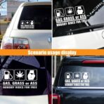 Gas Grass or Ass Stickers for Cars, Nobody Rides for Free Car Vinyl Decal Sticker, Funny Wall Sticker, Car Bumper Decoration Accessories for Car Trucks SUV Window Wall Laptop - Image 3