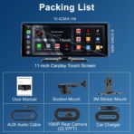 Upgraded 11" CarPlay Screen for Car, Built-in Net-Flix/YouTube/TikTok and Other Apps (No Mirroring Needed), Wireless Car Stereo for Apple Carplay & Android Auto with HD Backup Camera,OTA Updates - Image 9