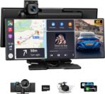 11.5" Largest Wireless Carplay HD Screen for Carplay & Android Auto Car Stereo with 4K Dash Cam 1080P Backup Camera, GPS Navigation/Bluetooth/Mirror Link/Voice Control/AUX/FM/Siri