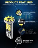 10Pcs 194 T10 168 W5W 2825 LED Bulb, Super Bright LED Car Interior Dome Map Camper RV License Plate Light Bulbs, Upgraded 25-SMD 3014 Chipsets 12V 400LM 6500K Xenon White - Image 7