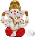 alikiki Ganesha Statue for Car Dashboard – 3.5" H Polystone Hindu God Lord Ganpati Murti Idol for Pooja Mandir Temple Altar Puja Decor Diwali Housewarming Wedding Spiritual Gifts for Indians