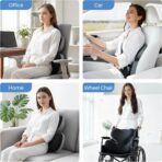 BEBAS Lumbar Support Pillow for Car, Ergonomic Memory Foam Back Cushion for Driving, Lower Back Support for Pain Relief, Lumbar Cushion for Car Seats, Office Chairs, Wheelchairs - Blackgray - Image 7