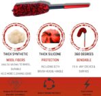 Professional 4 Pack Long Handle Wheel Brush Kit for Cleaning Wheel and Tire- 2X Soft Wheel Cleaning Brush, Detailing Brush and Stiff Tire Brush, Bendable& Durable Wheel Rim Cleaner Brush Set - Image 4