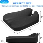 Heightening Car Seat Cushion for Better View- Seat Cushion for Car Reduces Lower Back Pressure& Support Spine- Truck Seat Cushion for Long Trip-Black - Image 6