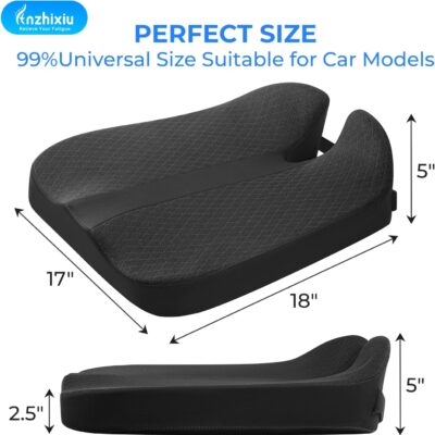 Heightening Car Seat Cushion for Better View- Seat Cushion for Car Reduces Lower Back Pressure& Support Spine- Truck Seat Cushion for Long Trip-Black - Image 6