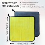 The Pro Stuff® Car Detailing Microfiber Towels - 600 GSM Thick Plush Auto Towels | Super Soft Dual-Sided for Cleaning, Washing, Buffing | Tagless, Scratch-Free, Lint Free Cloth (16"x16") (3) - Image 4