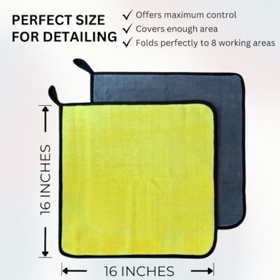 The Pro Stuff® Car Detailing Microfiber Towels - 600 GSM Thick Plush Auto Towels | Super Soft Dual-Sided for Cleaning, Washing, Buffing | Tagless, Scratch-Free, Lint Free Cloth (16"x16") (3) - Image 4