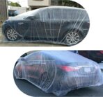 4 Pack Clear Plastic Car Cover, Disposable Car Covers Universal Vehicle Rain Dust Garage Cover Cars Protective Covers with Elastic Band Medium for Sedan Outdoor Snow Rain Weather(15.7FT x 24.6FT) - Image 6