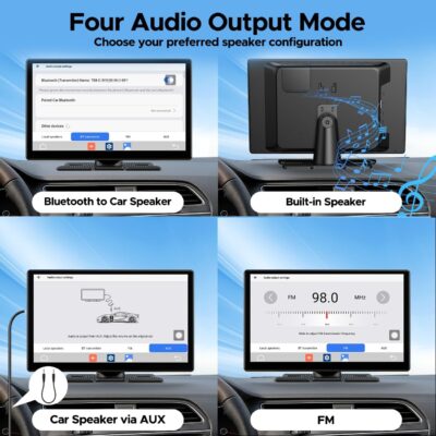 LAMTTO 9" Wireless CarPlay Screen with Net-Flix YouTube Apps Portable Car Play Screen for Apple Carplay and Android Auto with Backup Camera Navigation Bluetooth Voice Control AUX Siri - Image 8