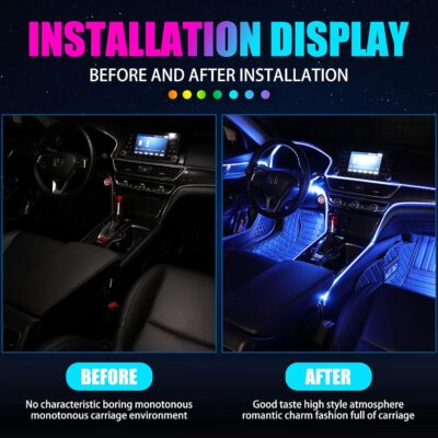 1 PC Car LED Strip Lights, 16 Million Colors 5 in 1 with 236 inches Fiber Optic, Multicolor RGB Car Interior Lights Automobile Ambient Neon Lighting Kit (Multicolored) - Image 3
