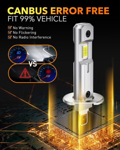 OXILAM H1/H1LL LED Bulbs 30000LM 6500K White Ultra-Bright, 5 Min Quick Install, 60000H Lifespan, No Flicker, 99% Compatibility - Image 7