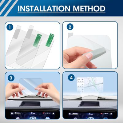 4 Pcs HUD Reflective Windshield Film, 4.7" x 3.5" Universal Head Up Display Reflective Windscreen Projection Film Car, Clear Electrostatic Film Apply to 3-5 inch HUD & GPS Speedometer Devices - Image 3