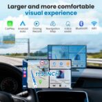 Portable A pple Carplay Screen for Car, 11.3" Extra Large Wireless Car Play & Android Auto Screen for Car, Car Stereo with 4K Dash Cam, App View, Backup Camera,GPS,Mirror Link,FM, Voice Control - Image 4