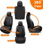 Car Seat Cover Full Set, Leather Car Seat Cover, Waterproof Seat Covers, Car Seat Cushion, Nappa Leather Seat Covers Car Seat Protector Universal Fit Most Cars Black - Image 8