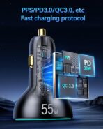 Rocoren 4-Port Car Charger, PD3.0 QC3.0 Super Fast Charging USB C Car Charger for Multiple Devices, Cigarette Lighter Adapter for iPhone 17/16/15/14 Series, iPad Pro, Samsung S25/S24 Ultra, Pixel - Image 6